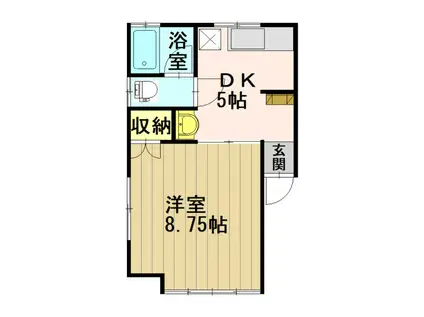 メイプルハウス(1K/2階)の間取り写真