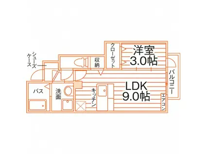 ダイヤスター(1LDK/1階)の間取り写真