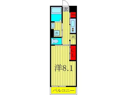 リブリ・アザレア(1K/1階)の間取り写真