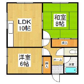 桜木ハイツ1号棟(2LDK/2階)の間取り写真