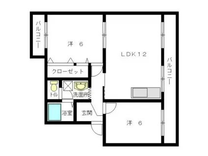 エステート半田山(2LDK/1階)の間取り写真