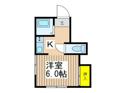 ハイム諸星(1K/2階)の間取り写真