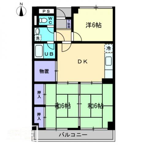 カーサ松村(3DK/2階)の間取り写真