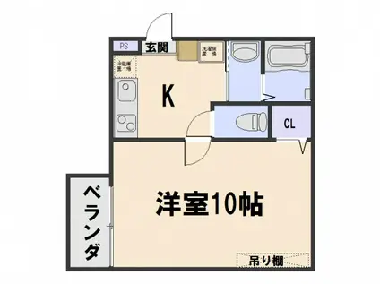 アークリード大津(1K/2階)の間取り写真