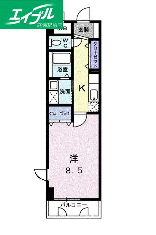 T-SAISON倉敷(1K/3階)の間取り写真