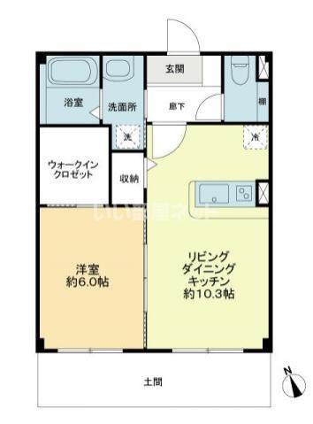 フォブールマドカ(1LDK/1階)の間取り写真