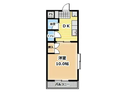 CITY RIVER I(1DK/1階)の間取り写真