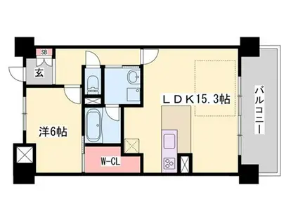 プレサンスネオ姫路(1LDK/4階)の間取り写真