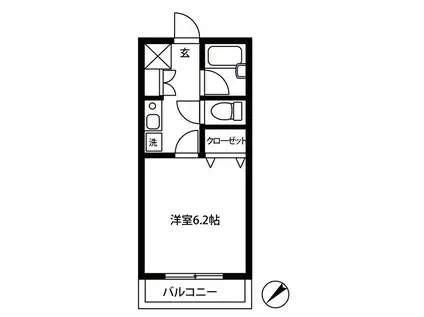 コスモヒルズ(1K/2階)の間取り写真