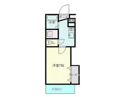 BIGBAN2(1K/1階)の間取り写真