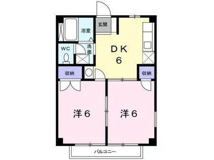 ファミール大口 A棟(2DK/1階)の間取り写真