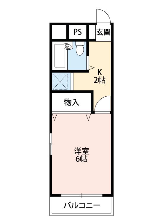 矢羽根ビル(1K/5階)の間取り写真