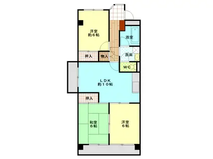 ユニーブル平針(3LDK/2階)の間取り写真