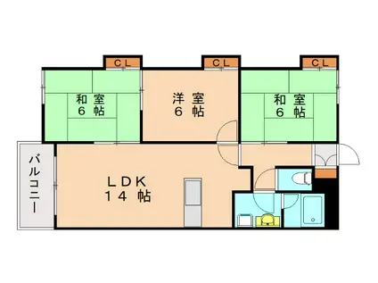 フォレスト多々良91(3LDK/1階)の間取り写真
