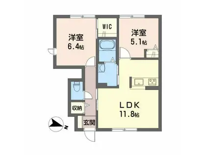 セゾンMK(2LDK/1階)の間取り写真