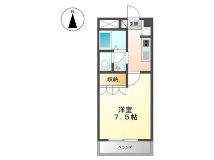 グリーンパレスIII(1K/1階)の間取り写真