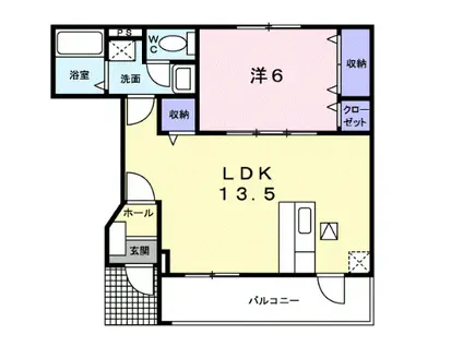 フォーリスト ヒルズ A(1LDK/1階)の間取り写真