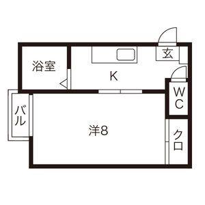 セレーノ(1K/2階)の間取り写真