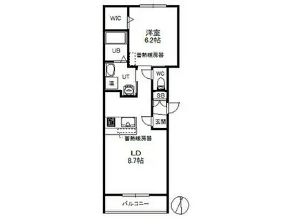 セント・ポプラ(1LDK/2階)の間取り写真