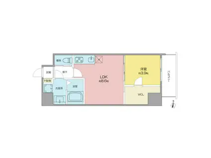 BMG RESIDENCE(1LDK/2階)の間取り写真