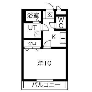 ラミアカーザ(1K/2階)の間取り写真