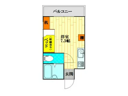 ネットビル3(ワンルーム/1階)の間取り写真