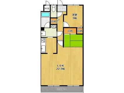 ラフェスタ大塩(1LDK/5階)の間取り写真