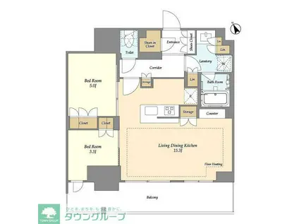 オアーゼ日暮里レジデンス(2LDK/6階)の間取り写真