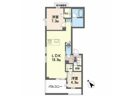 REFIANT東谷山(2LDK/3階)の間取り写真