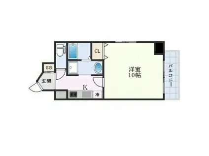 プランドール古市(1K/11階)の間取り写真