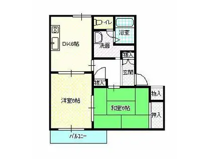 FORES I(2DK/1階)の間取り写真