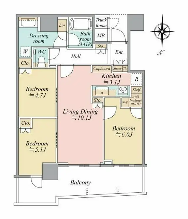 パークタワー晴海 32階階 間取り