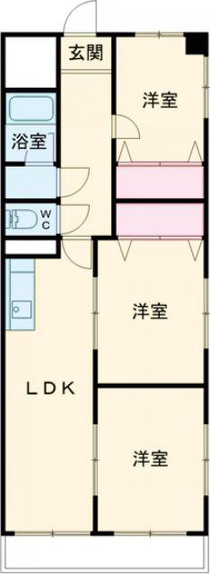 冨士見ハイツ(3LDK/3階)の間取り写真