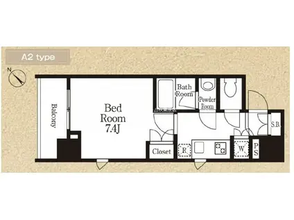 ラクラス浅草蔵前(1K/6階)の間取り写真