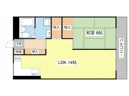 タウンビル(1LDK/3階)の間取り写真