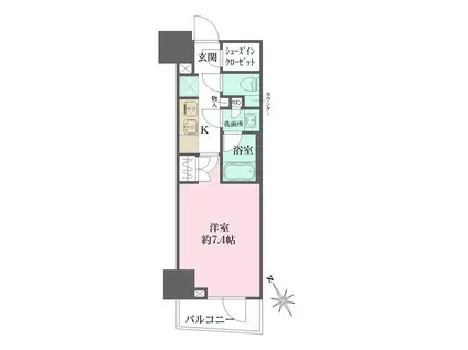 ルフォンプログレ四谷(1K/11階)の間取り写真