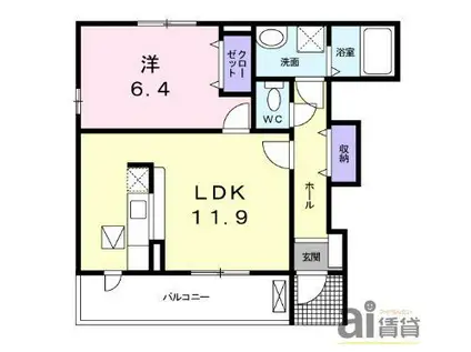 ベル・アルモニーI(1LDK/1階)の間取り写真