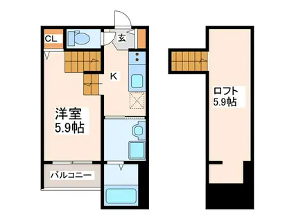 LIBRE八王寺B棟(ワンルーム/2階)の間取り写真