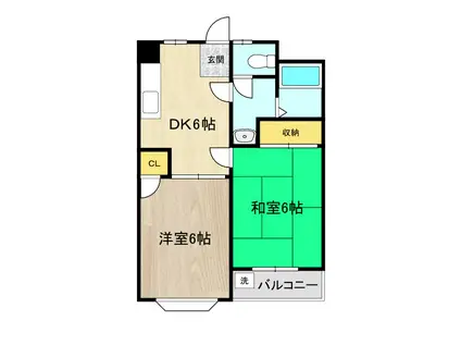 メゾンドール(2DK/5階)の間取り写真