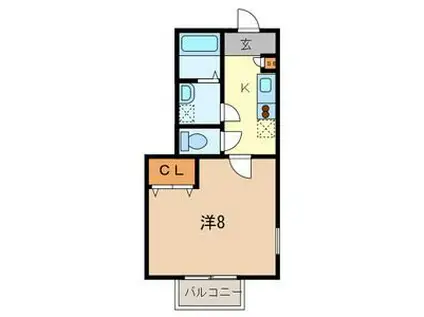 アムールモネ(1K/1階)の間取り写真