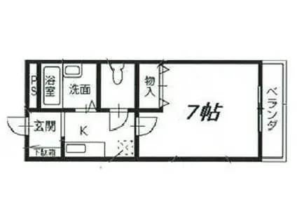 エグランティーヌ(1K/2階)の間取り写真