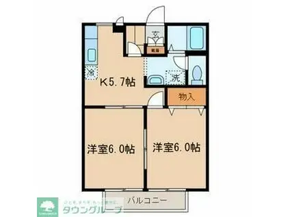 セレブレイト(2K/2階)の間取り写真