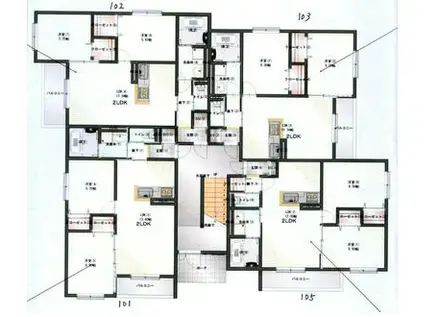 Kレジデンス御旅(2LDK/1階)の間取り写真