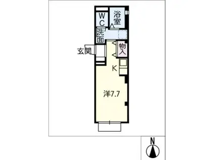 クレール枇杷島(ワンルーム/1階)の間取り写真