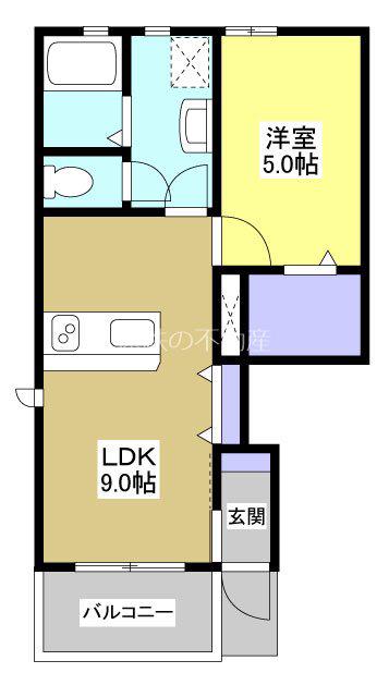 LOTUS河輪(1LDK/1階)の間取り写真