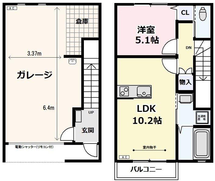 AVENIR(1LDK/1階)の間取り写真