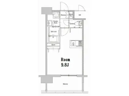 エンクレストベイ天神イースト(ワンルーム/10階)の間取り写真