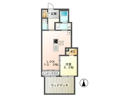 エクセレンス(1LDK/1階)の間取り写真