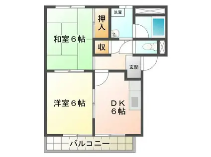 やけのヒルズ(2DK/1階)の間取り写真