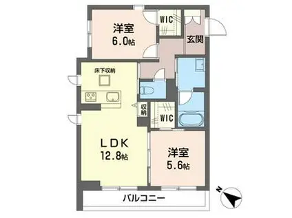 グレイスアベニュー(2LDK/1階)の間取り写真